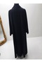 Black Front One Button Ferace - 4