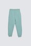 2-Threaded, Solid-Colored, Belted, Pocketed, Unisex Children's Sweatpants in Water Green - 2