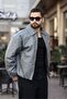 oversize lastikli deri ceket - 3