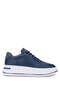 Men's Genuine Leather Navy Blue Sneakers & Sports Shoes