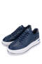Men's Genuine Leather Navy Blue Sneakers & Sports Shoes - 5