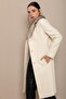 Men's Collared Mobile Fur Coat Ecru 3620-Y - 5