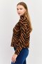 Women Mock Neck Jacquard Print Long Sleeves Sweater, Multicolor - 2