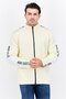 Men High Neck Long Sleeves Brand Logo Sweatshirt, Cream