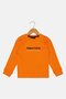 Toddlers Girl Crew Neck Brand Logo Sweatshirt, Orange