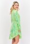 Women Embellished Mini Dress, Lime Green - 2