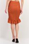 Women Plaid Basic Mini Skirt, Rust - 2