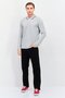 Men Slim Fit Embroidered Long Sleeves Polo, Grey - 3