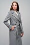 Apolet Detailed Double-Breasted Long Length Coat A.Gray 3056 - 4