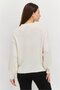 Women Crew Neck Knitted Sweater, Off White - 3