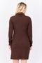 Women Ruched Mini Dress, Brown - 3