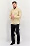 Men Regular Fit Embroidered Logo Long Sleeves Casual Shirt, Light Beige - 4