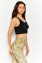 Women Sport Fit Sleeveless Training Crop Top, Black - 3