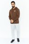 Men Sportswear Fit Long Sleeve Outdoor Hoodies, Chocolate - 2