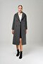 Double Breasted Mid-Length Oversize Coat DARK GRAY 3860-Y