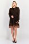 Women Allover Print Mini Dress, Brown - 4