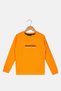 Kids Girl Crew Neck Brand Logo Sweatshirt, Orange