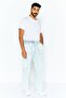 Men Regular Fit Stripe Cargo Pants, White - 4
