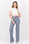 Women Regular Fit Wide Leg Space Dye Palazzo Pant, Grey - 4