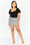 Women Polka Dot Mini Skirt, Black - 4