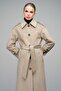 Oversize Long Coat with Shirt Collar and Epaulet Detail Stone 3064 - 2