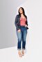 Women Spread Collar Long Sleeve Solid Top, Navy - 2