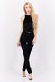 Women Skinny Fit High Rise Straight Leg Stretch Jeans, Black - 4