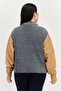 Women Mock Neck Sleeveless Knit Sweater, Grey - 4