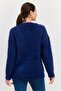 Women Knitted Button Detail Cardigan, Dark Navy - 3