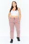 Women Sportswear Fit Embroidered Outdoor Sweatpants, Old Rose - 4