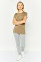 Women Sportswear Fit Short Sleeve Training T-Shirt, Grey - 3