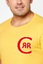 Men Round Neck Short Sleeves Graphic Printed T-Shirt, Yellow - 3