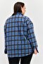 Women Plaid Jacket Shirt, Blue - 3