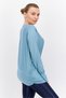 Women Sportswear Fit Plain Long Sleeves Outdoors Top, Mint Blue - 3