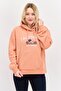 Women Graphic Print Long Sleeves Hooded Sweatshirt, Light Orange