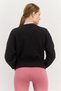 Women Sportswear Fit Long Sleeve Outdoor Sweatshirt, Black - 3
