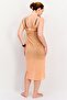 Women Printed Midi Beach Dress, Peach - 2