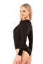 Özkan 0600 3-Pack Women's Cotton Lycra Single Jersey Long Sleeve Round Neck Hooked Snap Fastener Knitted Bo - 3
