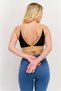 Women Brand Logo Padded Sports Bra, Black - 4