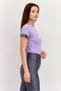 Women Sportswear Fit Short Sleeves Outdoor Bodysuit, Purple - 4