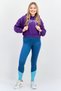 Women Brand Logo Long Sleeve Cropped Hoodie, Purple - 4