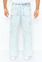 Men Regular Fit Stripe Cargo Pants, White - 2