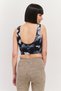 Women Floral Print Padded Sports Bra, Black - 3