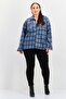 Women Plaid Jacket Shirt, Blue - 4