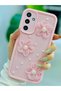 Galaxy S24 Plus Compatible Tulle Flower Design Silicone Case with Toy