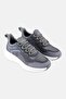 Men Brand Logo Lace Up Running Shoes, Light Grey