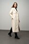 Reglan Sleeve Double-Breasted Coat with Epaulet and Cape Detail Ekru 3045 - 6