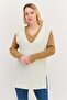 Women V-Neck Knitted Sweater Vest, Ivory