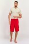 Men Drawstring Plain Print Swim Shorts, Red - 4