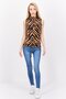 Women Mock Neck Sleeveless Animal Pattern Top, Multicolor - 3